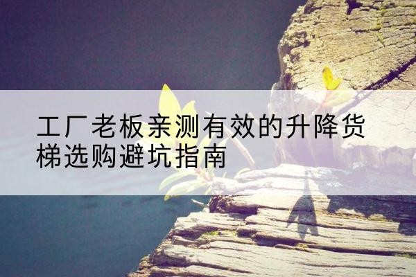 绥芬河升降货梯怎么选-工厂老板亲测有效的升降货梯选购避坑指南